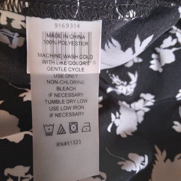 Vince Camuto Black and White Floral Wide Leg Pant Size 14 - Picture 11 of 12